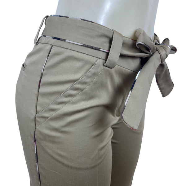 Burberry Women's Beige Cotton/Elastane Belted Shorts Size 6 - New