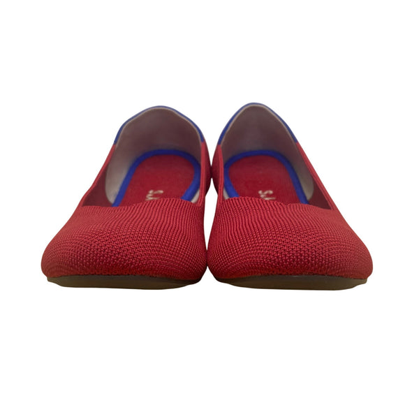 Rothys Womens Bright Red Knit Round Toe The Flats Ballet Flats Size 7.5