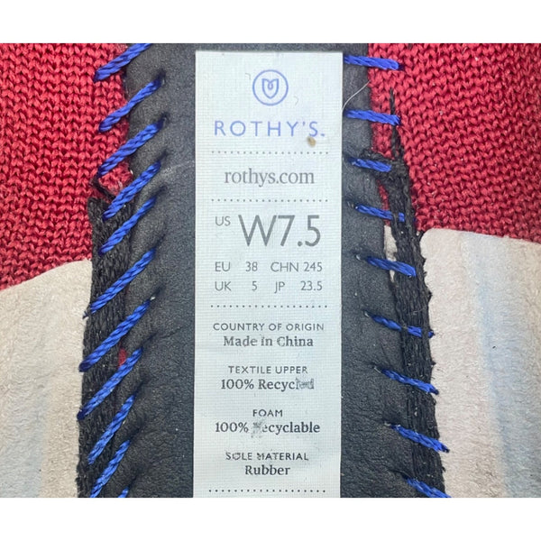 Rothys Womens Bright Red Knit Round Toe The Flats Ballet Flats Size 7.5