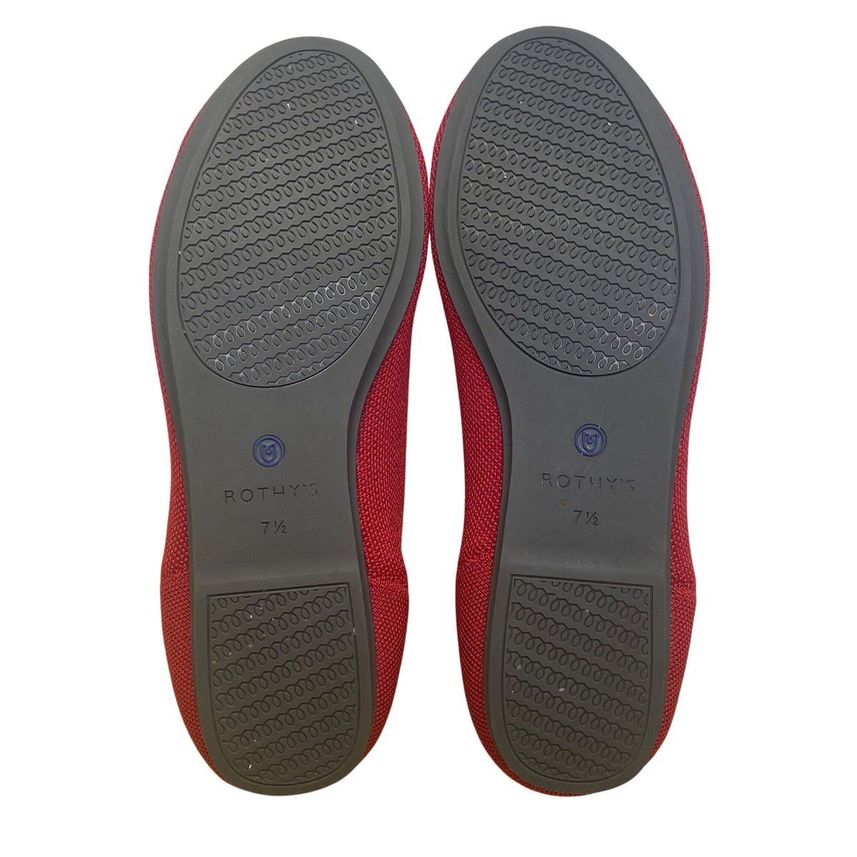 Rothys Womens Bright Red Knit Round Toe The Flats Ballet Flats Size 7.5