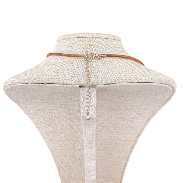 Handmade Womens Rose Gold Tone Dragonfly Pendant Leather Necklace Adjustable