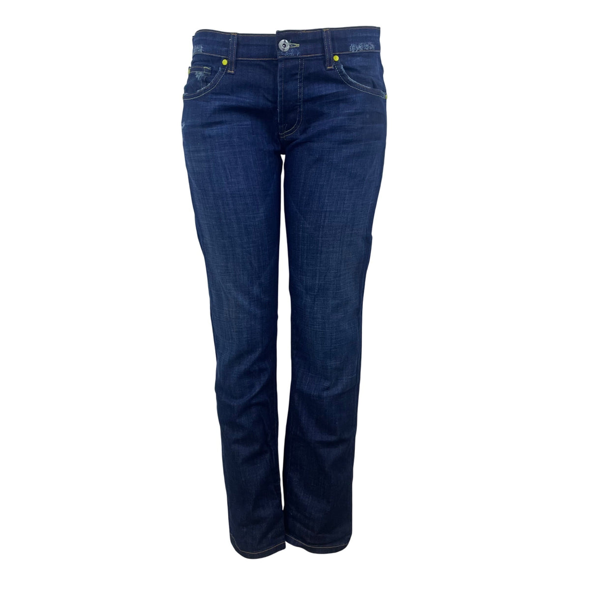 Rich & Skinny Women Dark Wash Stretch Jeans Straight Leg Comfortable Fit Sz 28