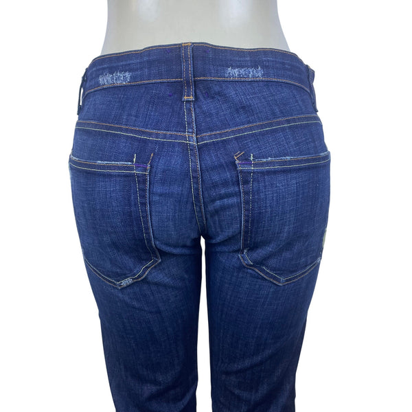 Rich & Skinny Women Dark Wash Stretch Jeans Straight Leg Comfortable Fit Sz 28