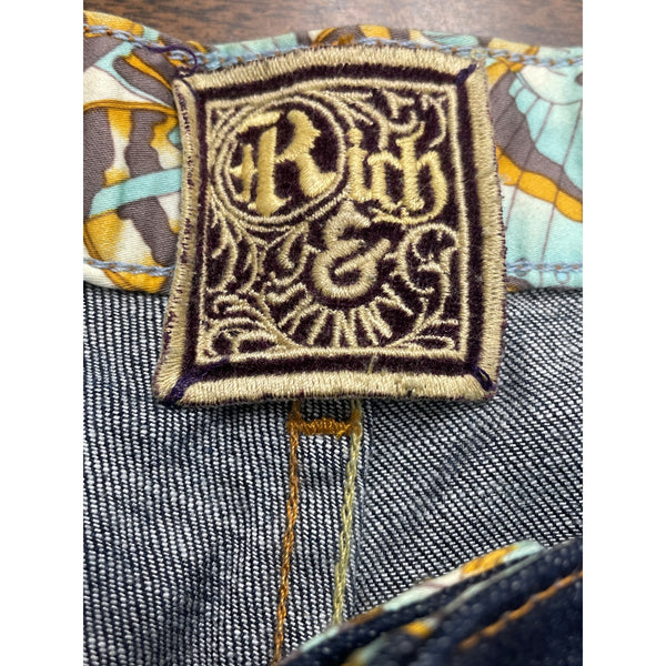 Rich & Skinny Women Dark Wash Stretch Jeans Straight Leg Comfortable Fit Sz 28