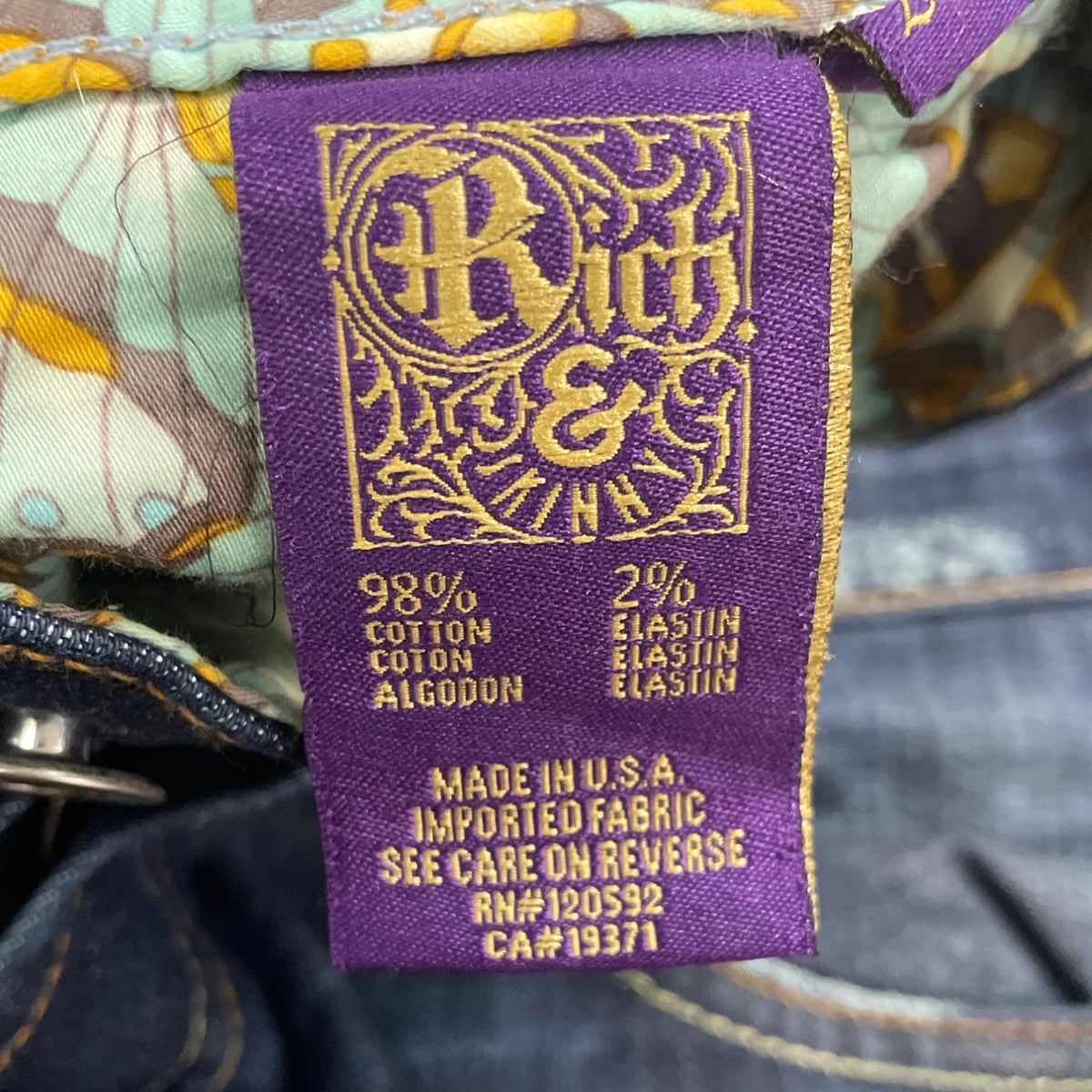 Rich & Skinny Women Dark Wash Stretch Jeans Straight Leg Comfortable Fit Sz 28