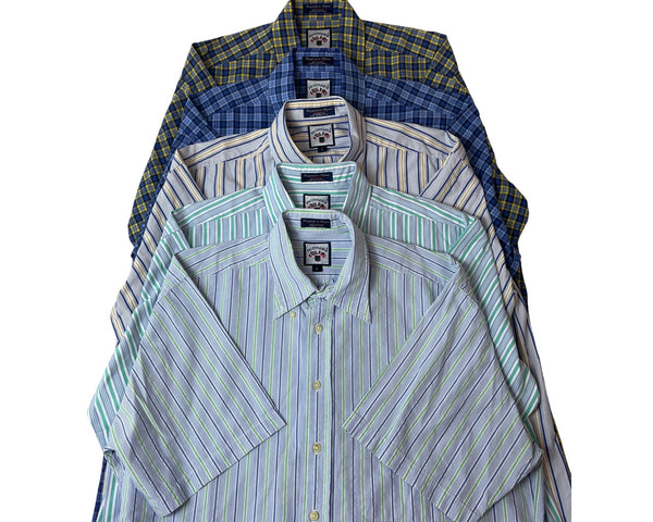 Eagle Dry Goods Mens Short Sleeve Button-Up Shirts Assorted Plaid & Stripe Styles Size XL