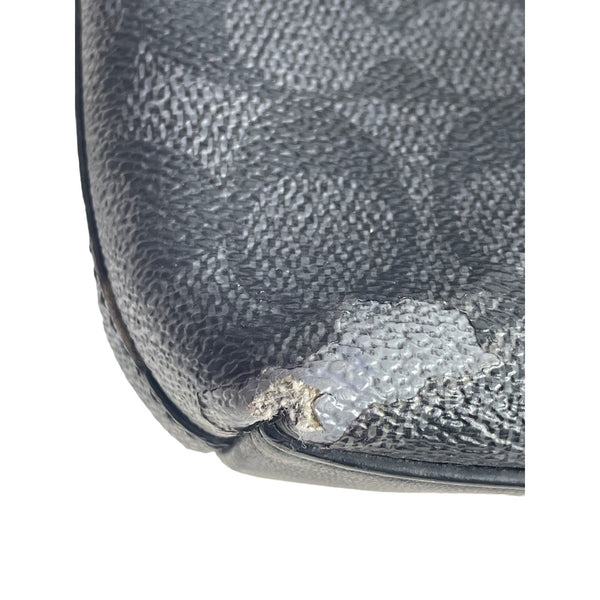 Vtg Coach Women's Black Leather N Canvas Crossbody Bag Sz M