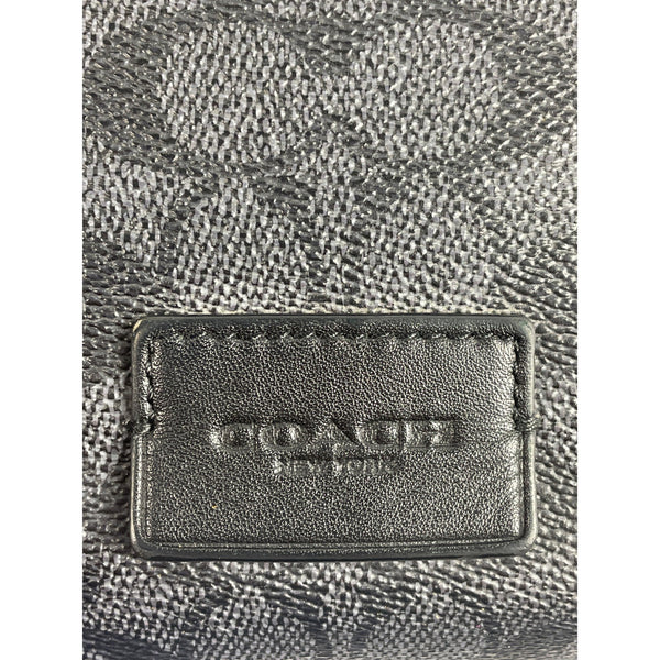 Vtg Coach Women's Black Leather N Canvas Crossbody Bag Sz M