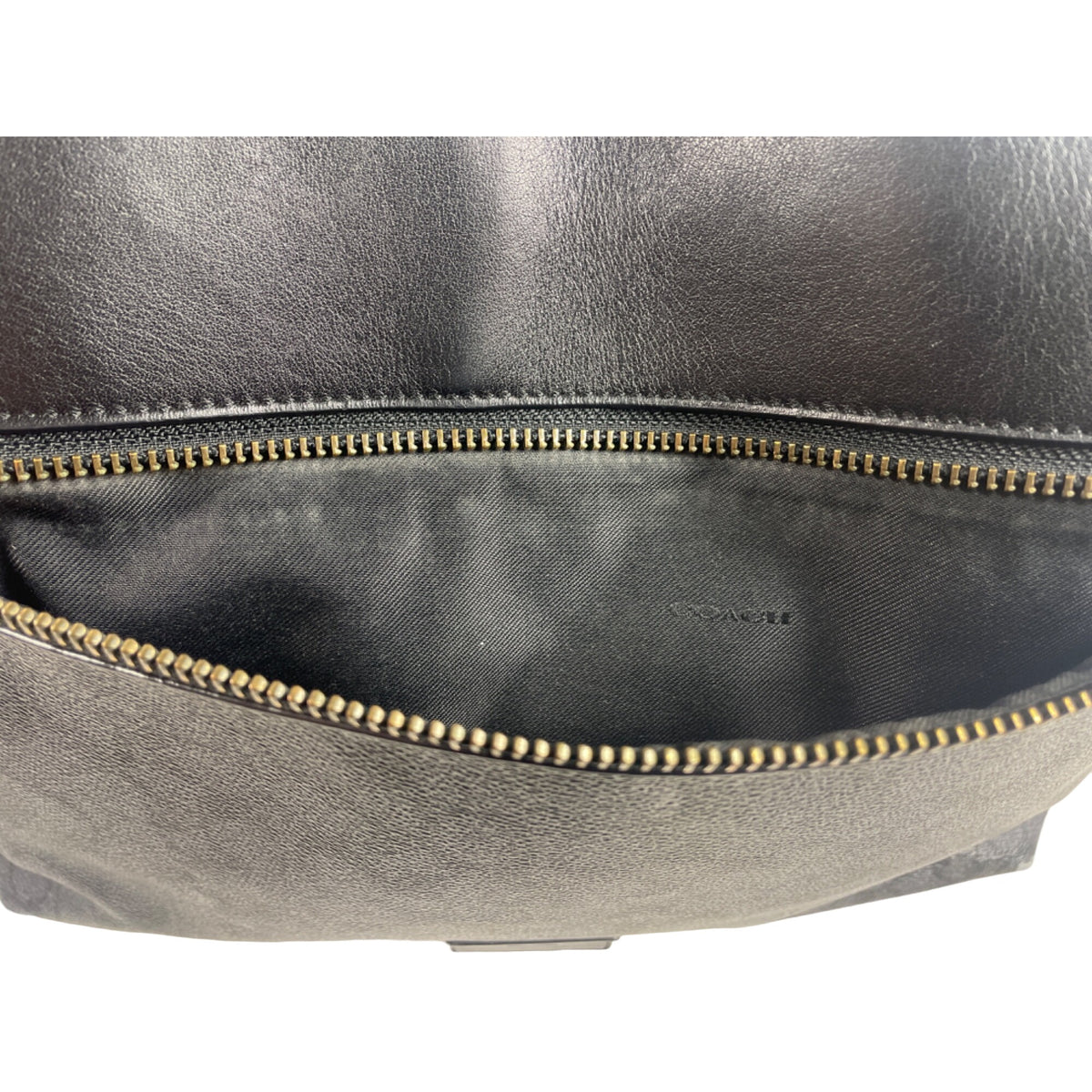 Vtg Coach Women's Black Leather N Canvas Crossbody Bag Sz M