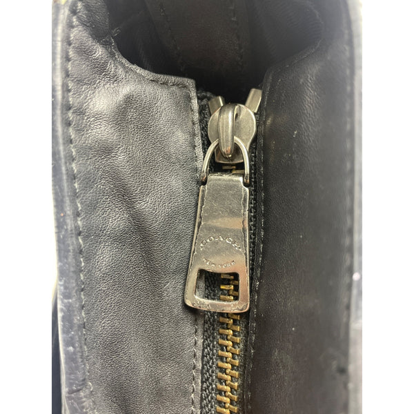 Vtg Coach Women's Black Leather N Canvas Crossbody Bag Sz M