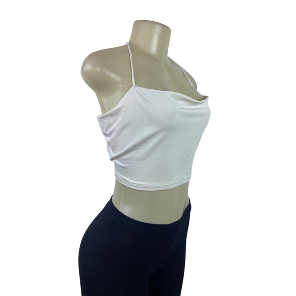 White Halter Tie-Back Crop Top By Topshop - Size M - New