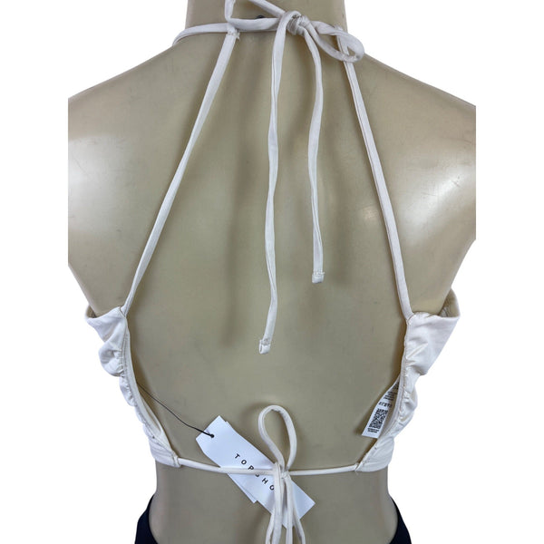White Halter Tie-Back Crop Top By Topshop - Size M - New