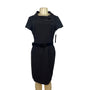 Tahari Arthur S. Levine Fold Over Collar Black Dress Size 8 - New