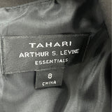 Tahari Arthur S. Levine Fold Over Collar Black Dress Size 8 - New