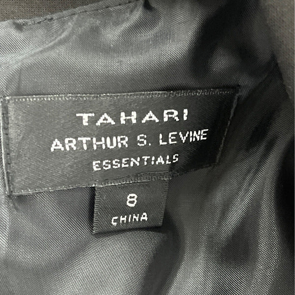 Tahari Arthur S. Levine Fold Over Collar Black Dress Size 8 - New