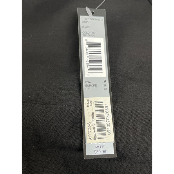 Tahari Arthur S. Levine Fold Over Collar Black Dress Size 8 - New