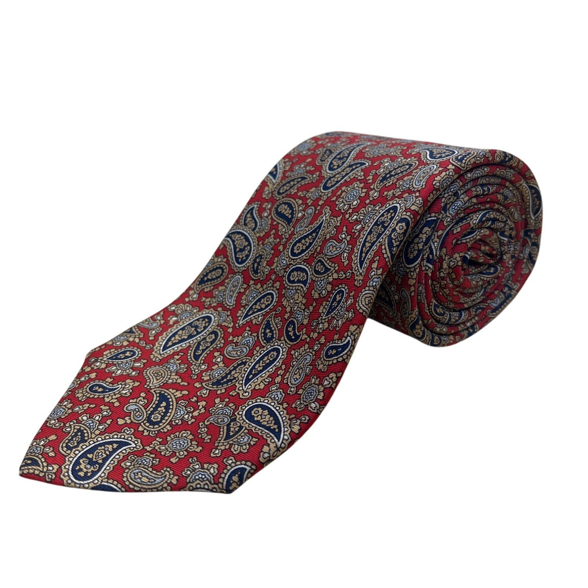 Vintage Brooks Brothers Red Silk Paisley Print Tie Silk 58 Inches Long