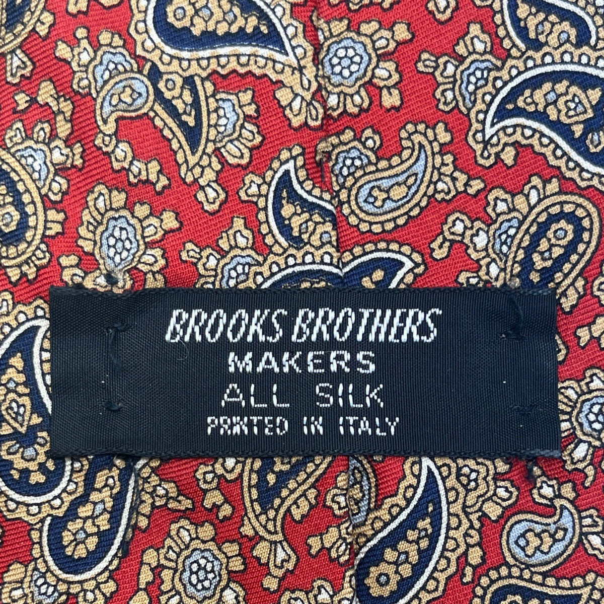 Vintage Brooks Brothers Red Silk Paisley Print Tie Silk 58 Inches Long