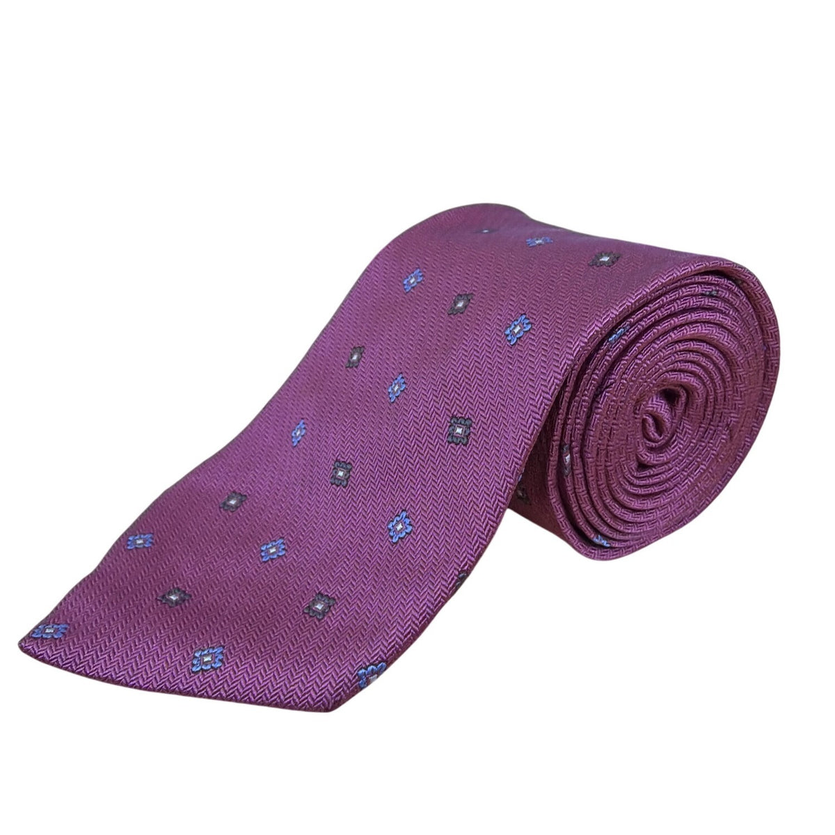 Vintage Brooks Brothers Mens Purple Silk Patterned Tie Classic Floral Design