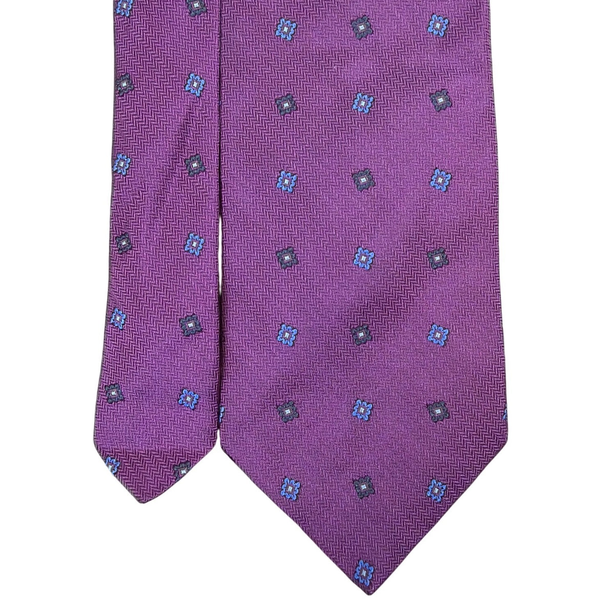 Vintage Brooks Brothers Mens Purple Silk Patterned Tie Classic Floral Design
