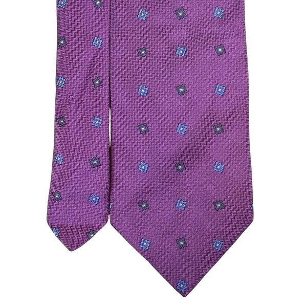 Vintage Brooks Brothers Mens Purple Silk Patterned Tie Classic Floral Design