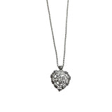 Sterling Silver Womens Silver Heart Pendant Necklace 