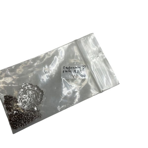 Sterling Silver Womens Silver Heart Pendant Necklace "Love You" Design Delicate Style