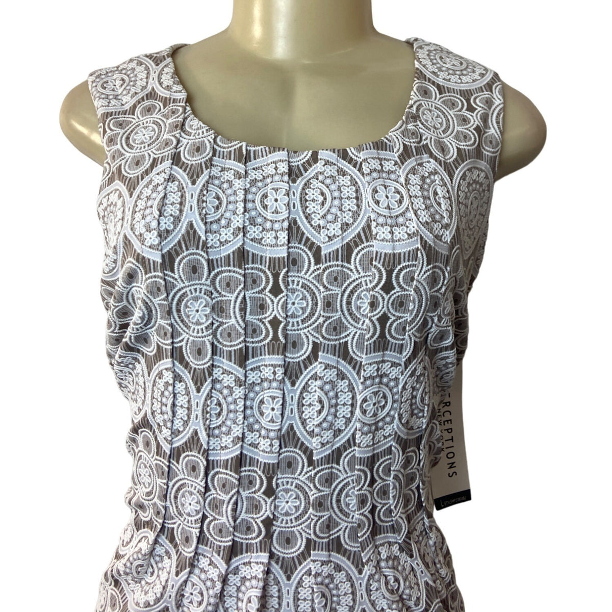 Perceptions Women's White Sheath Dress Sz L - NWT