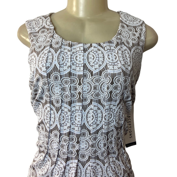 Perceptions Women's White Sheath Dress Sz L - NWT