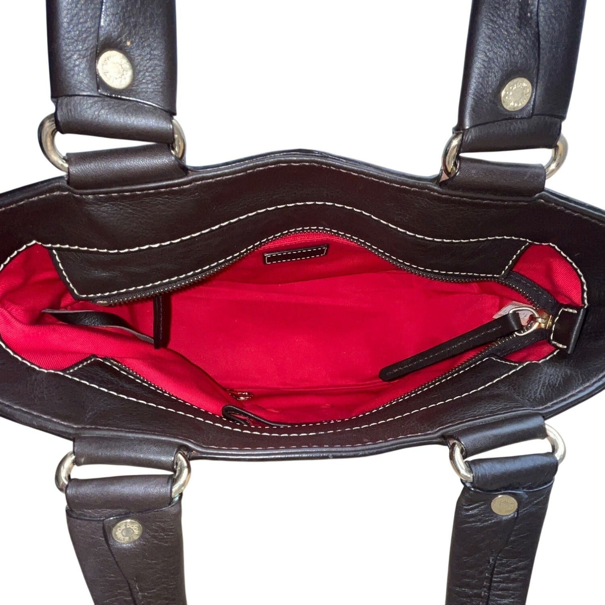 Dooney & Bourke Brown & Black Monogram Coated Canvas Leather Trim Tote Bag Sz M