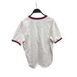 Disney Mens White & Burgundy Cotton/Polyester Mickey Mouse Ringer Graphic Tee S
