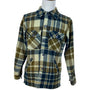 Mens Blue/Brown Plaid Wool Blend Button-Up Jacket Size M