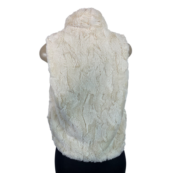 Jack By BB Dakota Faux Fur Drape Vest Cream Sleeveless Women's Sz S - New