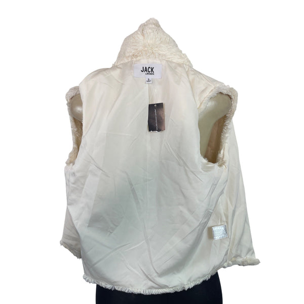 Jack By BB Dakota Faux Fur Drape Vest Cream Sleeveless Women's Sz S - New