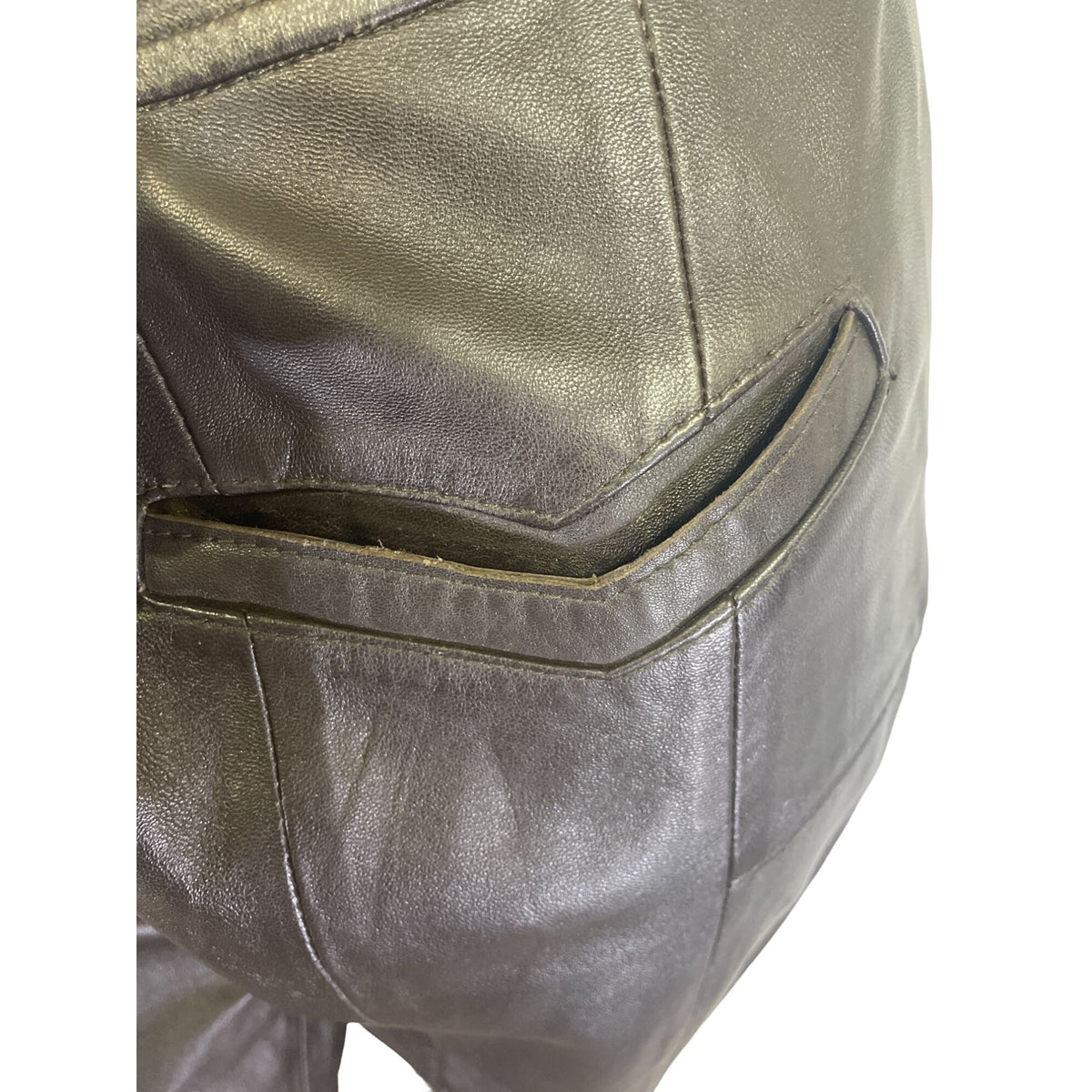 Passion Women's Dark Brown Faux Leather Cropped Pants Sz M/L - NWT