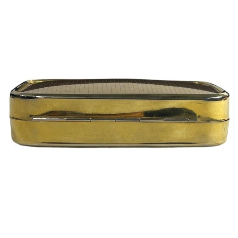 Unbranded Women's Glossy Gold Hard Case Mirror  Shoulder Purse  Sz S