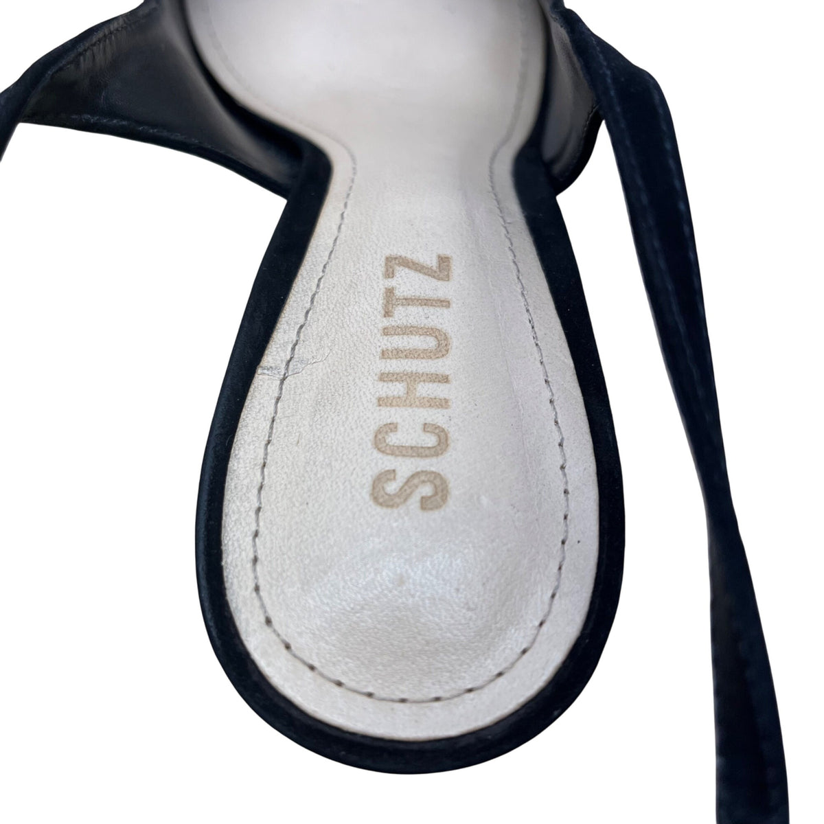 Schutz Womens Black Suede Pointed-Toe Ankle Strap Heels Size 8.5