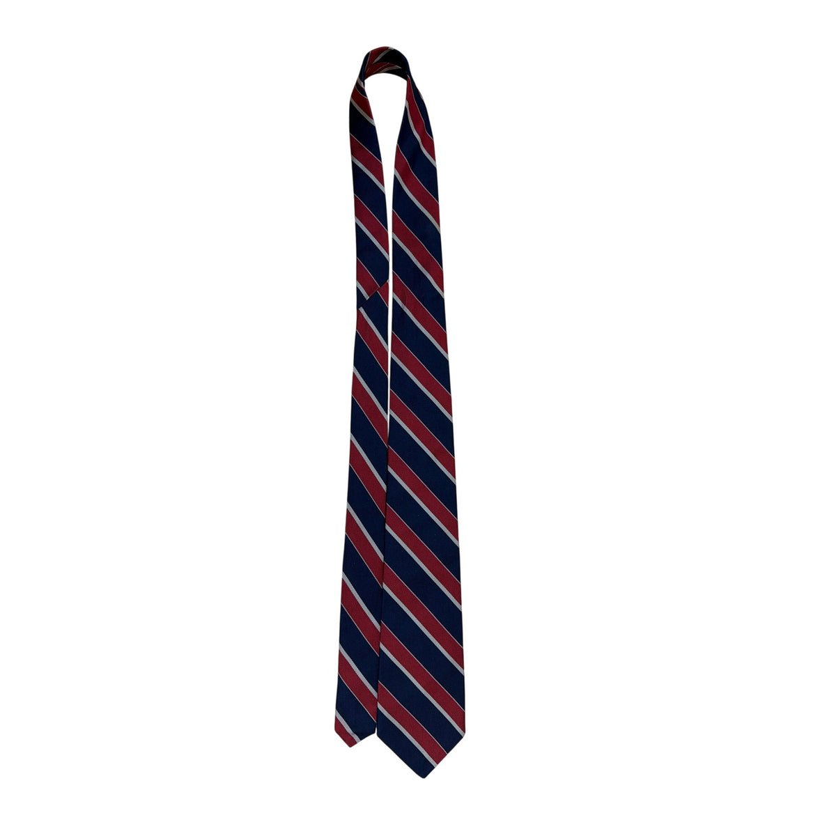 Brooks Brothers Mens Red & Navy Striped Silk Tie Classic All Season Necktie 57"