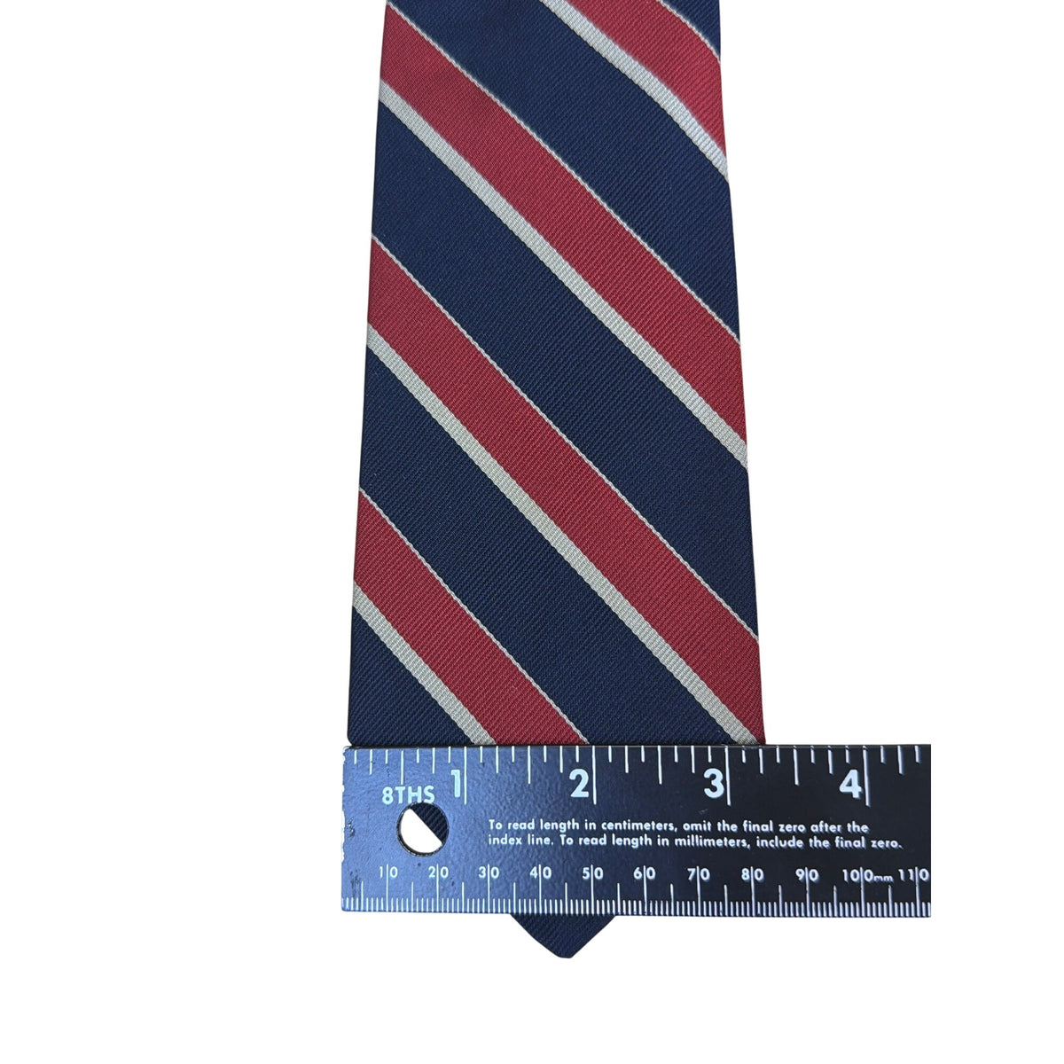 Brooks Brothers Mens Red & Navy Striped Silk Tie Classic All Season Necktie 57"
