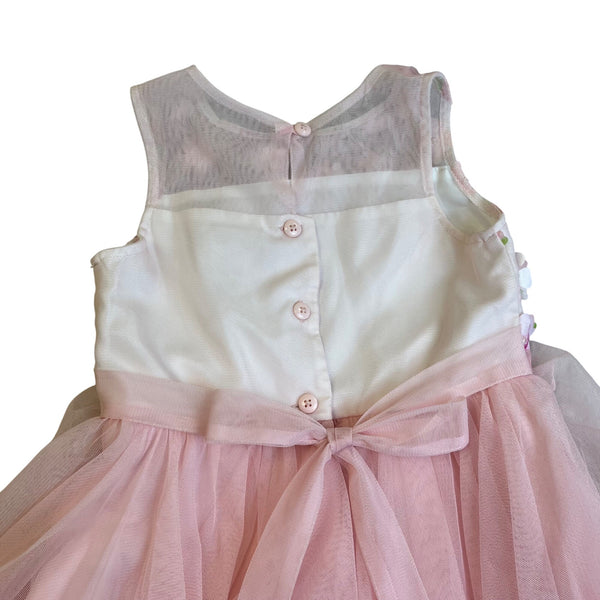 Jona Michelle Baby Girl Pink Floral Tulle Party Dress Sleeveless Sz 5