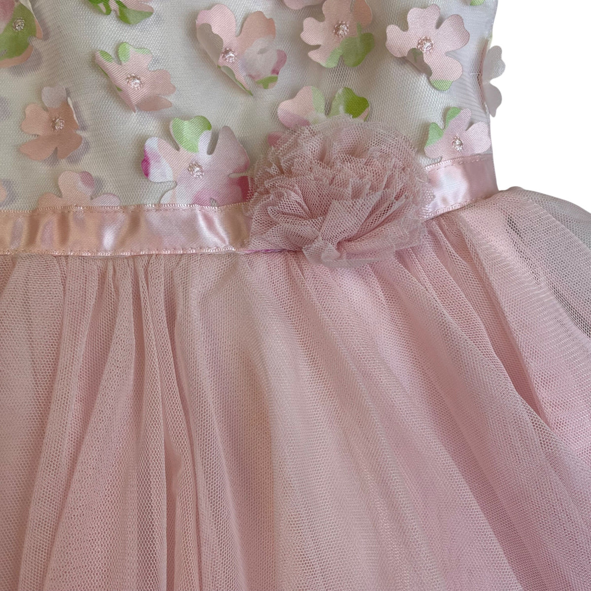 Jona Michelle Baby Girl Pink Floral Tulle Party Dress Sleeveless Sz 5