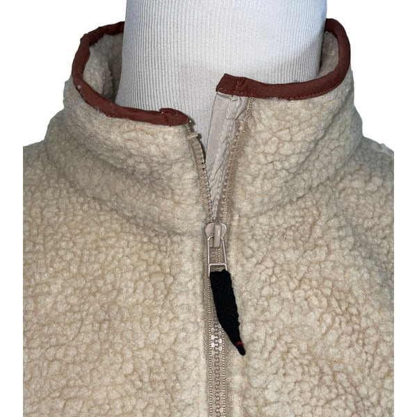 NWT BDG Fluffy Zipper Casual Light Brown Men's Full Zip Polyester Jacket Size L