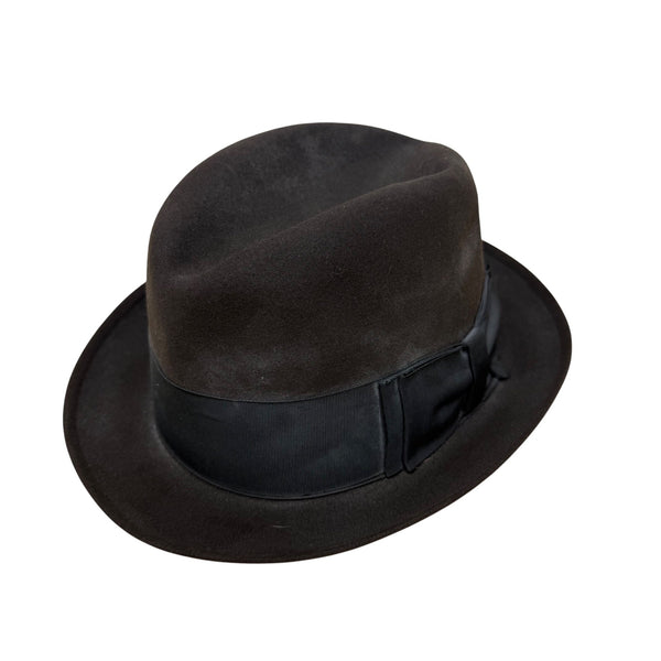 Vintage Robley Brown Wool Mens Fedora Hat Black Band Classic Design Medium Size
