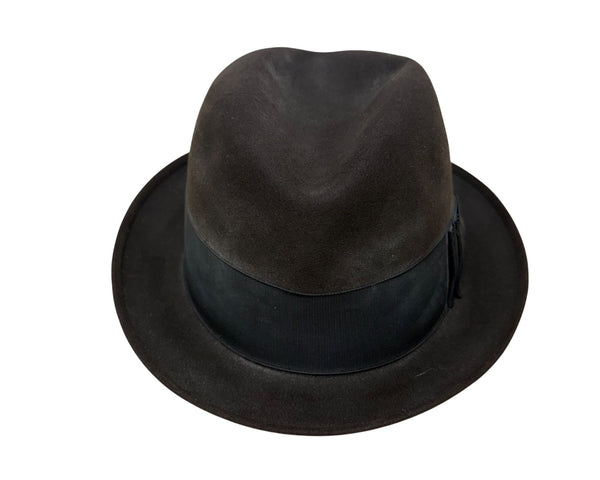 Vintage Robley Brown Wool Mens Fedora Hat Black Band Classic Design Medium Size