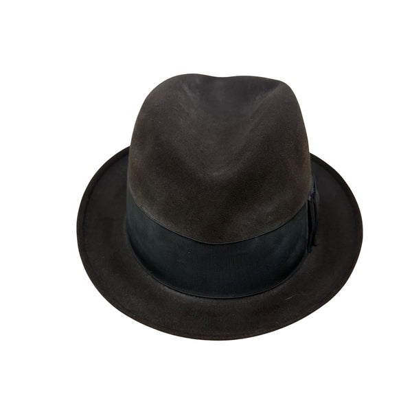 Vintage Robley Brown Wool Mens Fedora Hat Black Band Classic Design Medium Size