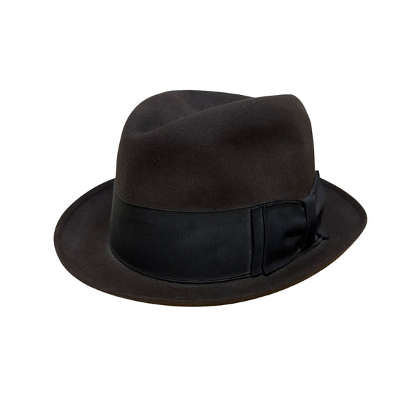 Robley Collection Vintage Robley Brown Wool Mens Fedora Hat Black Band Classic Design Me ...