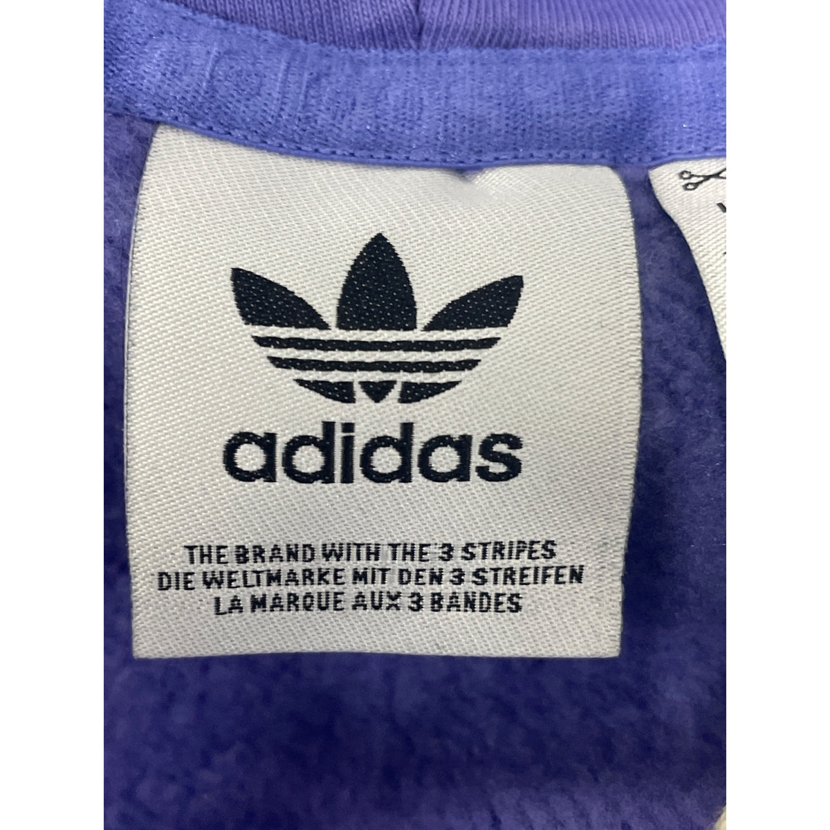 Adidas Mens Purple Cotton Hoodie Large L Pullover Logo Kangaroo Pocket Casual Wear