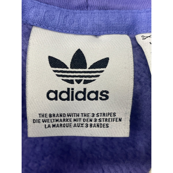 Adidas Mens Purple Cotton Hoodie Large L Pullover Logo Kangaroo Pocket Casual Wear