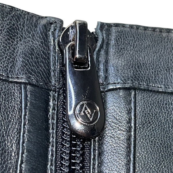 Adrienne Vittadini Women’s Black Leather Knee-High Almond Toe Sunny Boots Sz 6M