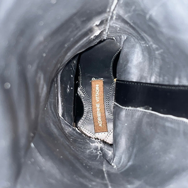 Adrienne Vittadini Women’s Black Leather Knee-High Almond Toe Sunny Boots Sz 6M